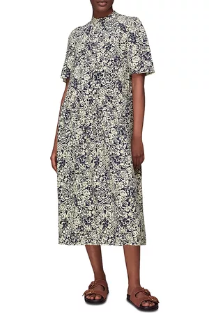 Whistles Graphic Floral Trapeze Dress