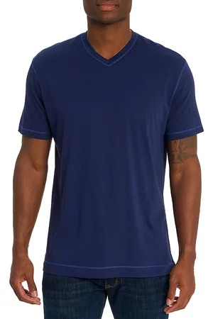 Robert Graham Eastwood Top Stitched V Neck Tee