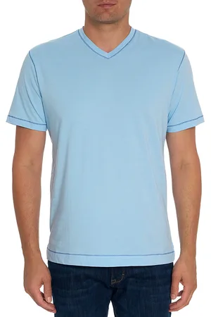 Robert Graham Eastwood Top Stitched V Neck Tee