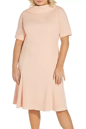 Adrianna Papell Roll Collar Crepe Dress