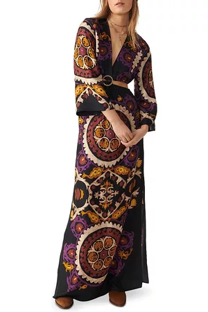 Samanta ruffled printed georgette maxi dress