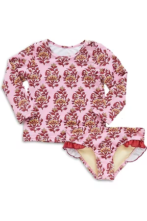 Pink Chicken Sets - Girls' Two Piece Rash Guard Swimsuit Set - Baby
