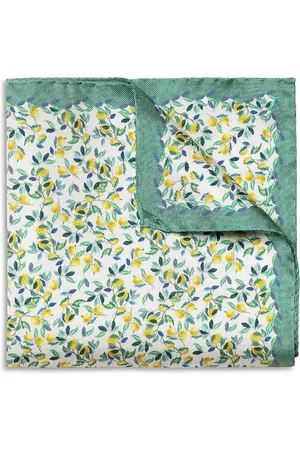 Eton Lemon Print Silk Pocket Square