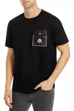 Moncler Men Short Sleeved T-Shirts - Short Sleeve Embroidered Pocket Tee