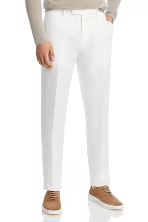 Boglioli Slim Fit White Garment Dyed Suit Pants