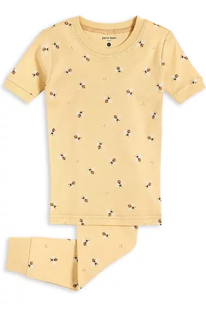 Petit Lem Girls Nightdresses & Shirts - Unisex Bee Print Pajama Set - Little Kid