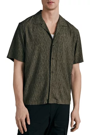 RAG&BONE Men Short sleeved Shirts - Avery Line Print Short Sleeve Camp Shirt