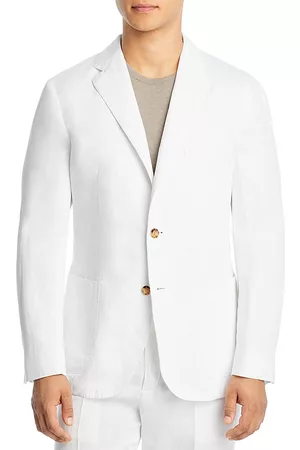 Boglioli Men Blazers - Garment Dyed Cotton & Linen Slim Fit Suit Jacket