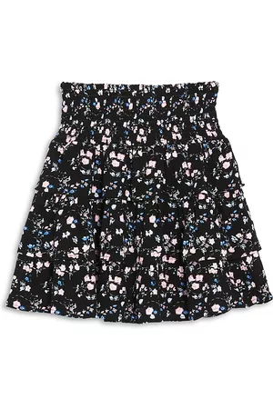 Aqua Girls' Smocked Tiered Ditsy Floral Print Skirt, Little Kid, Big Kid - 100% Exclusive