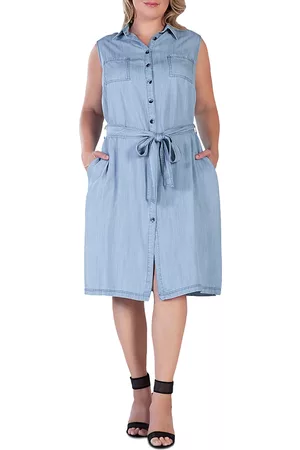 Standards & Practices Sleeveless Belted Shirt Dress