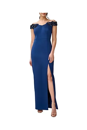 Aidan Mattox Embellished Off The Shoulder Gown