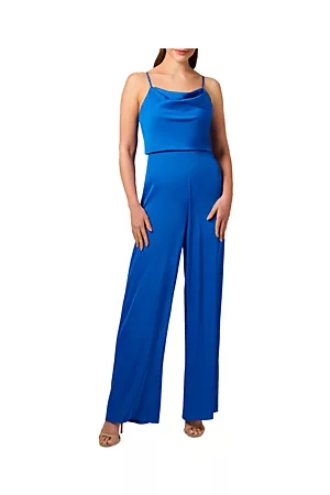 Adrianna Papell Liv Foster Satin Cowl Neck Jumpsuit