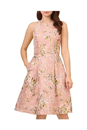 Adrianna Papell Women Printed Dresses - Floral Metallic Jacquard Dress