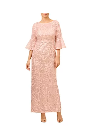 Adrianna Papell Women Evening dresses - Bell Sleeve Sequin Embroidered Gown
