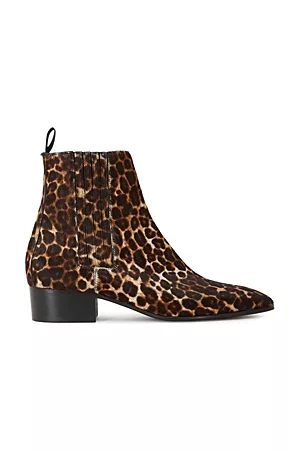 The Kooples Women Ankle Boots - Women's Pointed Toe Animal Print Ankle Booties