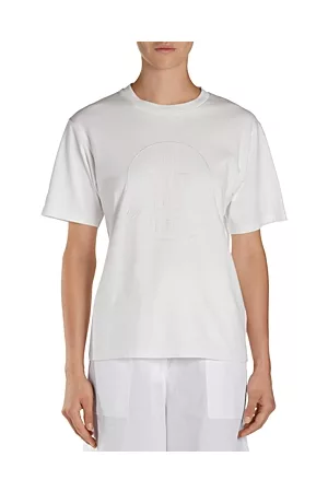 Moncler Women Short Sleeved T-Shirts - Logo Embroidered Short Sleeve Tee
