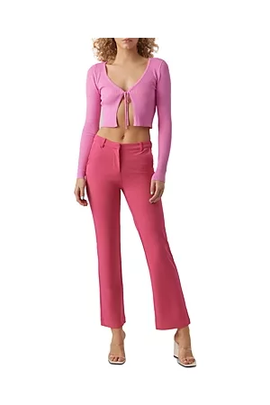 VERO MODA Women Long sleeved Shirts - Glory Tie Front Rib Kit Long Sleeve Top