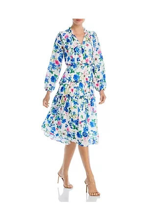 ELIE TAHARI Women Printed Dresses - Ruffle Trim Floral Print Dress