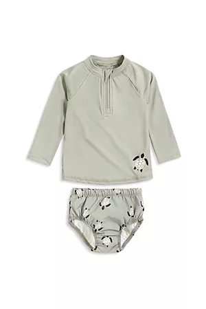 Petit Lem Boys Sets - Boys' Rash Guard Top & Turtle Swim Diaper Set