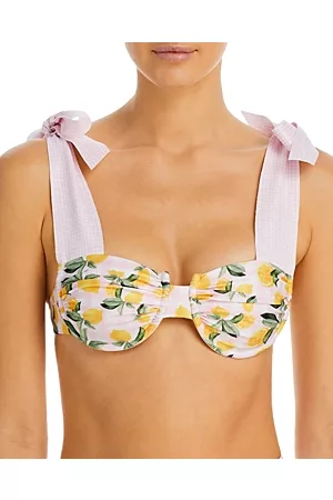 Capittana Women Bikini Tops - Lina Lemon Vichy Underwire Bikini Top