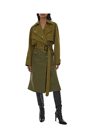 Helmut Lang Women Trench Coats - Hybrid Belted Trench Coat