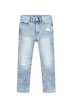 DL1961 Girls Straight Jeans - Girls' Emie High Rise Distressed Straight Jeans