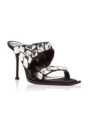 Alexander McQueen Women Heeled Sandals - Women's Embellished High Heel Slide Sandals