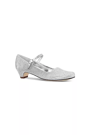 NINA Girls High Heels - Girls' Zelia Rhinestone Satin Mary Janes
