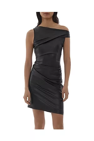Helmut Lang Women Asymmetrical Dresses - Faux Leather Asymmetric Dress