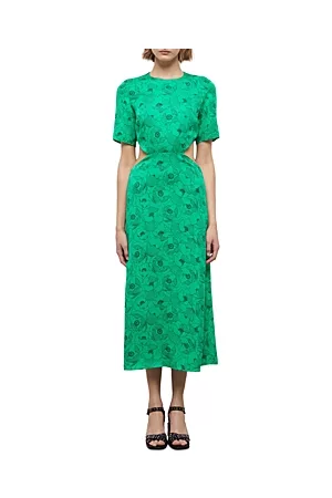 The Kooples Women Midi Dresses - Graphic Poppies Cutout Midi Dress