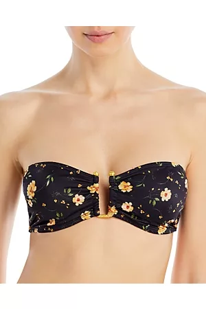Aqua Women Bandeau Bikinis - & Kristopher Brock Floral Print Bandeau Bikini Top