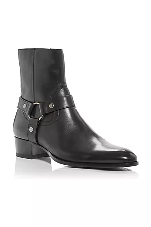 Saint Laurent Men Boots - Men's Wyatt Leather Harness Boots