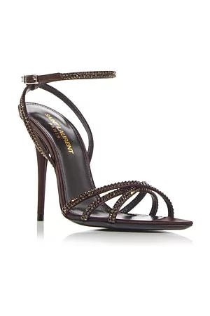 Saint Laurent Women Heeled Sandals - Women's Ava Embellished High Heel Sandals
