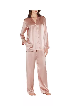 La Perla Silk Sleepwear  Soft pink floral silk pajama set