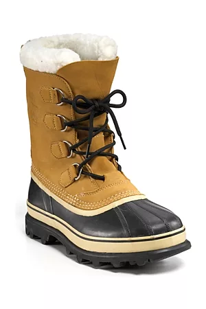 sorel Men Waterproof Boots - Men's Caribou Waterproof Nubuck Leather Cold-Weather Boots