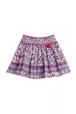 POUPETTE ST BARTH Girls Printed Skirts - Girls' Ariel Cotton Floral Print Ruffled Mini Skirt