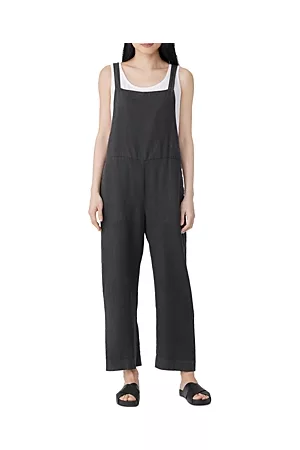 Eileen Fisher Women Dungarees - Organic Linen Ankle Overalls