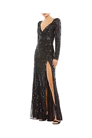 Mac Duggal Women Evening Dresses - Embellished Puff Shoulder Gown