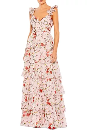 Mac Duggal Women Evening Dresses - Ruffle Strap Floral Gown