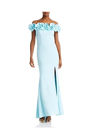 Aqua Women Strapless Dresses - Ruffled Off The Shoulder Formal Dress