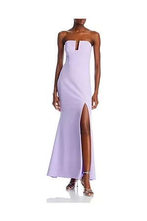 Aqua Women Evening Dresses - Scuba Crepe Strapless Gown