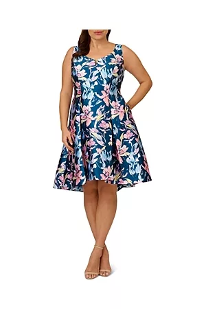 Adrianna Papell Women Graduation Dresses - Mikado High Low Fit & Flare Dress