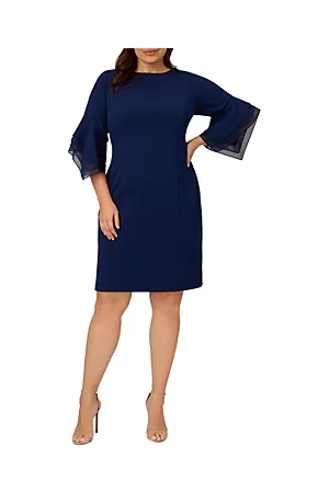 Adrianna Papell Women Knitted Dresses - Knit Crepe Sheath Dress