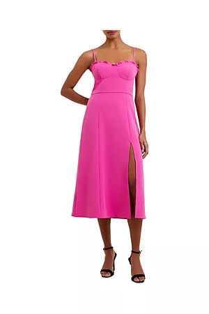 French Connection Women Midi Dresses - Sleeveless Ruffle Trim Midi Dress