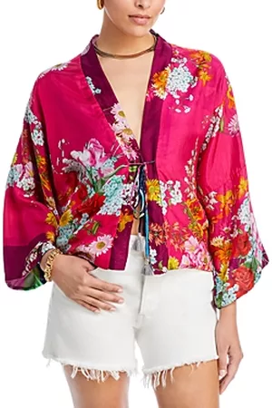 JOHNNY WAS Women Kimonos - Rose Makenna Silk Reversible Kimono