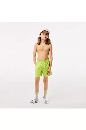 Lacoste Boys Swim Shorts - Boys' Logo Print Swim Trunks
