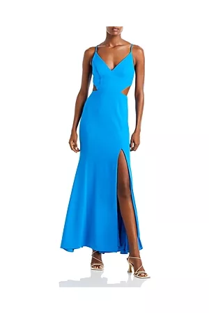 Aqua Women Evening Dresses - Scuba Crepe Side Cutout Gown
