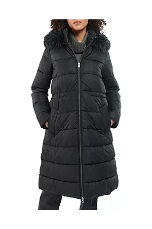 Barbour Women Fur Coats - Francesca Faux Fur Trim Hooded Puffer Coat