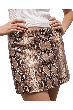 The Kooples Women Mini Skirts - Python Embossed Leather Mini Skirt