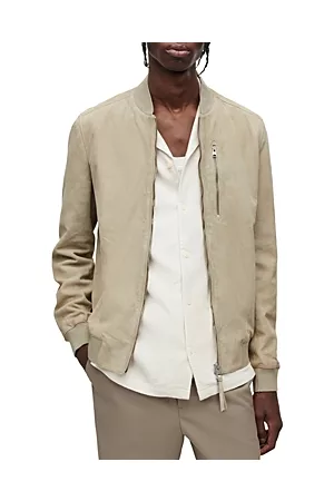 AllSaints Men Leather Jackets - Kemble Suede Bomber Jacket